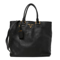 Vitello Daino Shopping Tote Black