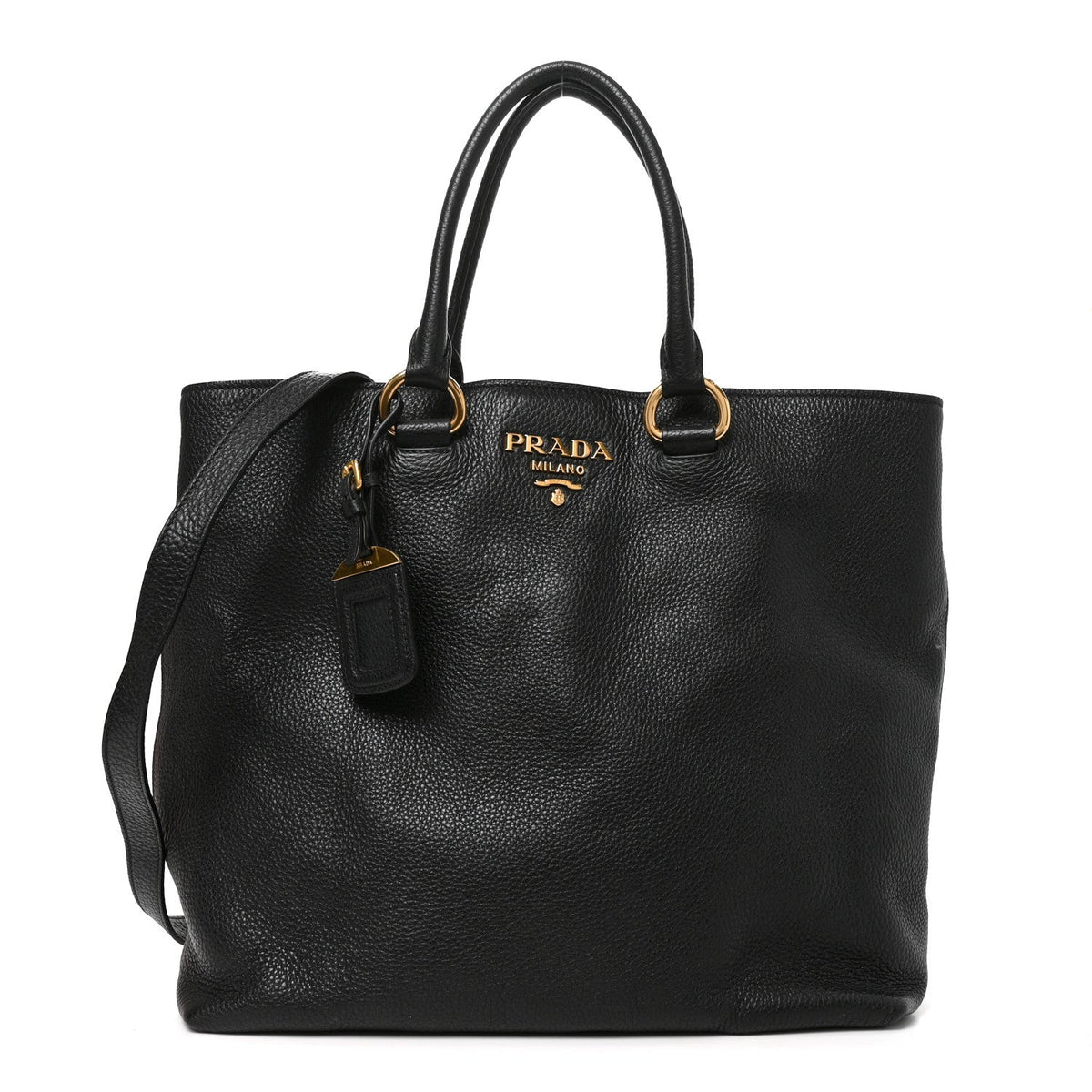 Vitello Daino Shopping Tote Black