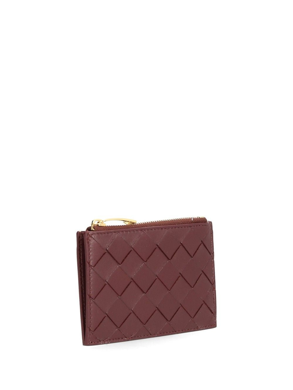 Bottega Veneta Women Woven Card Holder With Zip