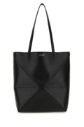 Loewe Women Black Leather Medium Puzzle Fold Shopping Bag