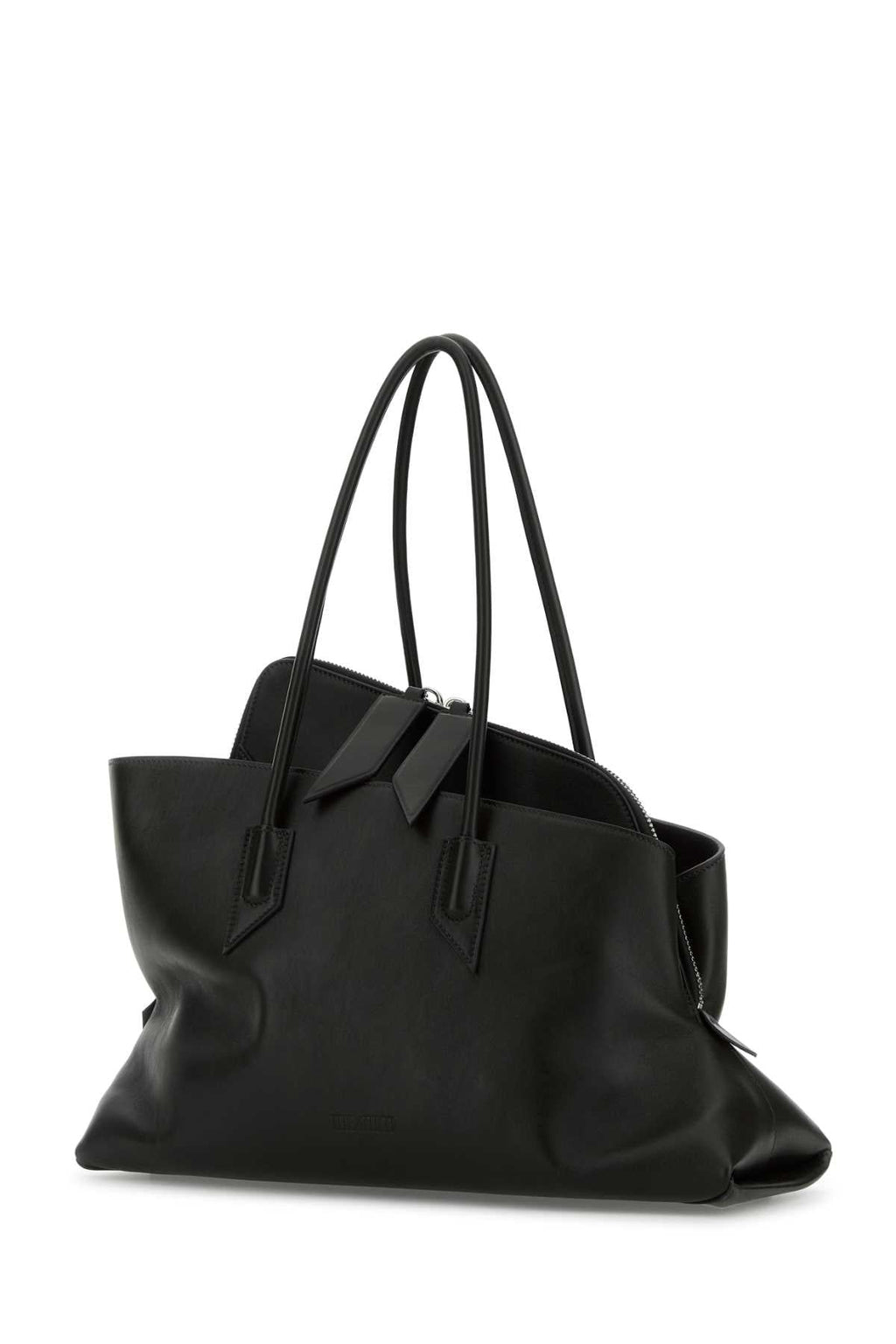 The Attico Women Black Leather Medium La Passeggiata Shoulder Bag