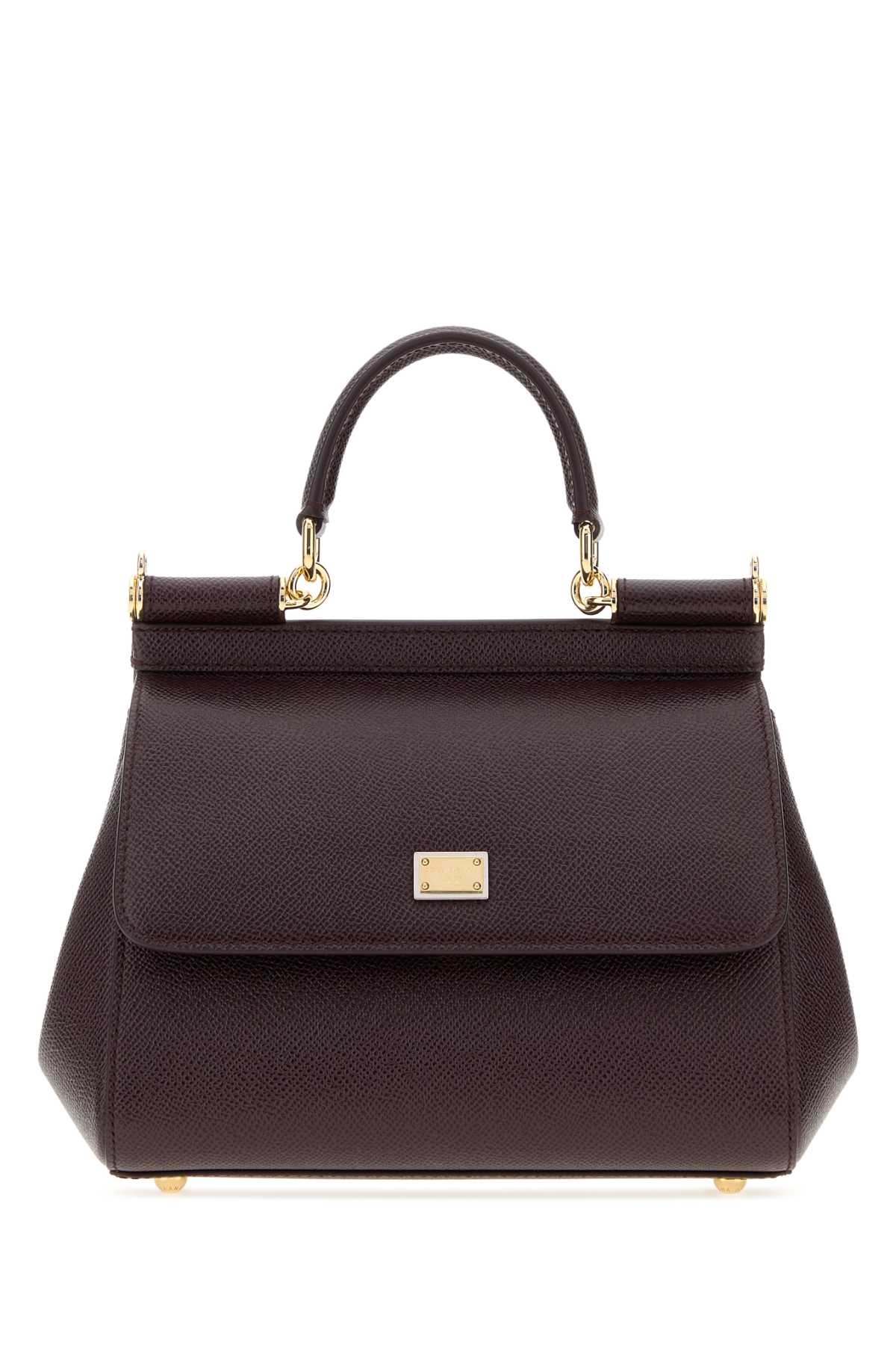 Dolce & Gabbana Women Aubergine Leather Medium Sicily Handbag