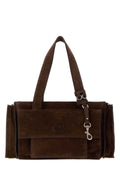 Miu Miu Women Dark Brown Suede Utilitaire Shopping Bag