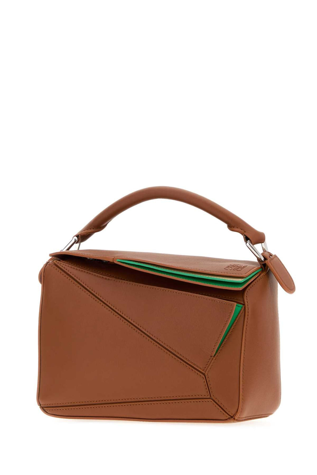 Loewe Women Caramel Leather Small Layered Puzzle Handbag