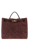 Bottega Veneta Women Grape Suede Large Andiamo Handbag