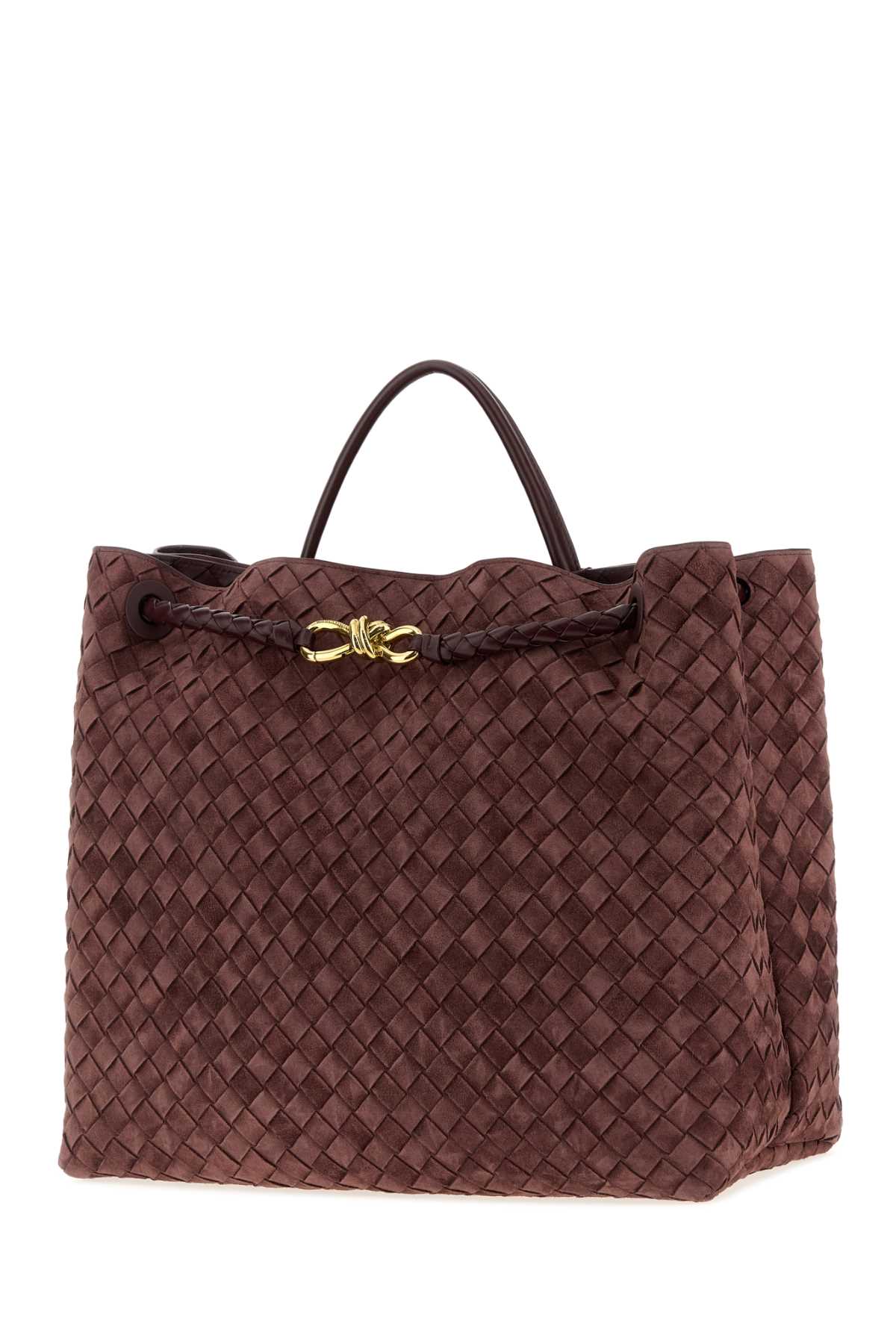 Bottega Veneta Women Grape Suede Large Andiamo Handbag