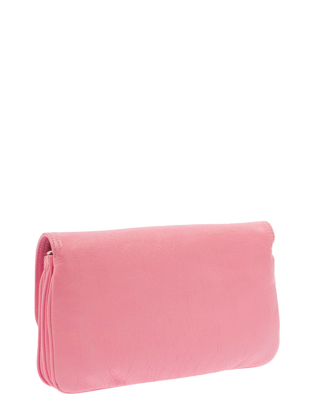 Balenciaga Women Pink Crossbody Bag With Palladium-Tone Bb Logo In Leather Woman
