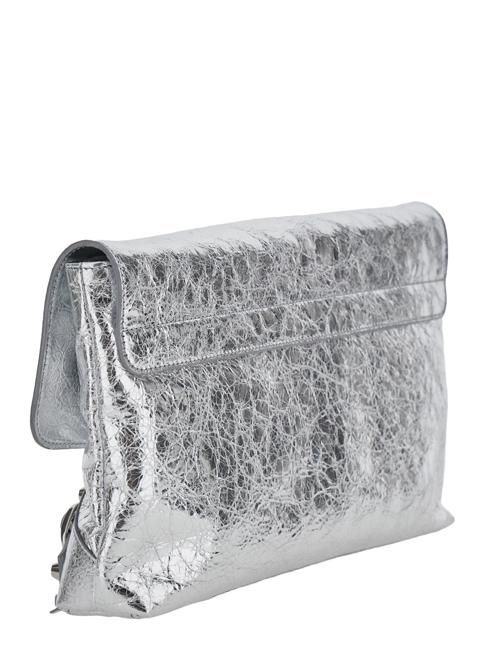 Balenciaga Women Le City Clutch Metallized Arena Lamb
