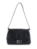 Fendi Women 'Niki' Black Shoulder Bag With Cassandre Plate On The Front And Chain Handles In Leather For Women