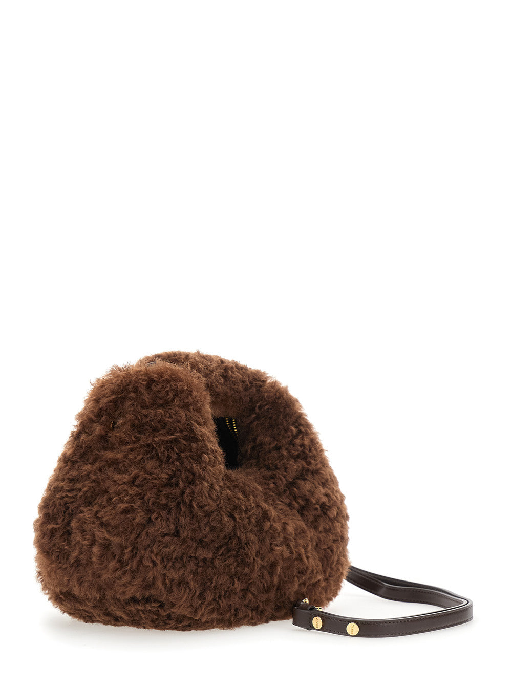 Ganni Women Handbag With Brown Fur Details For Women