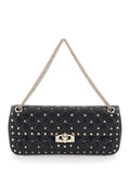 Valentino Garavani Women Small Shoulder Bag | Rockstud Spike | Capretto Lucido Soft/Platinum Studs