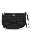 Tessuto Nylon Bow Wristlet Black