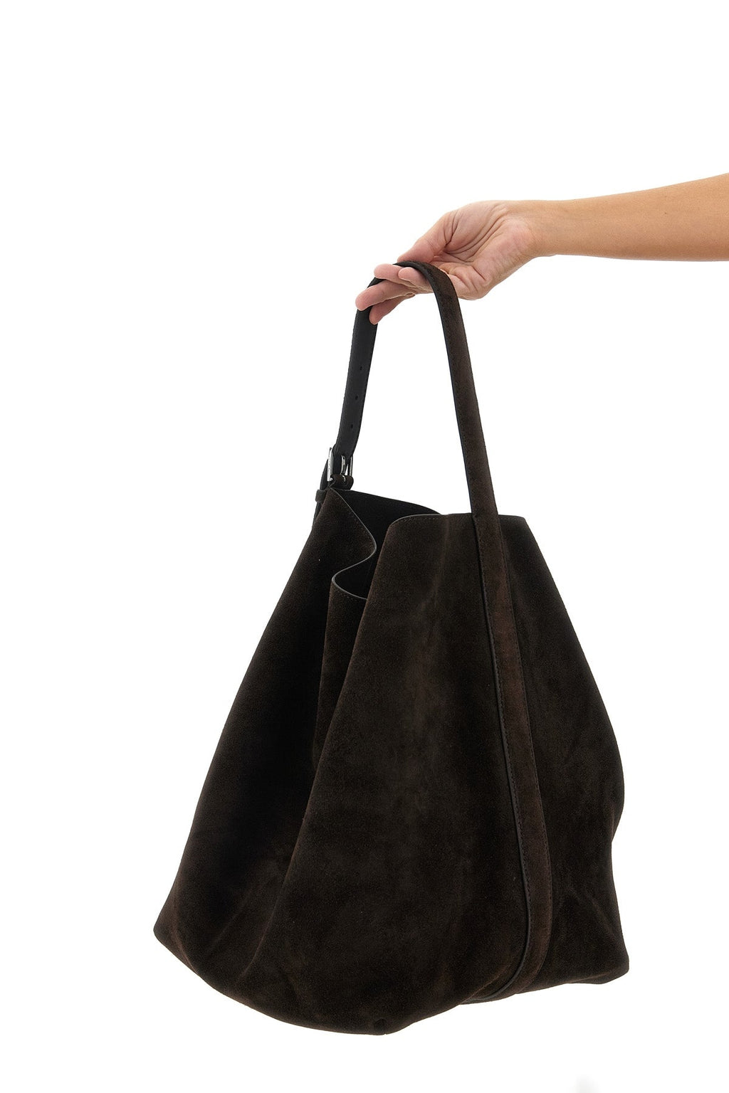Toteme Suede Tote Bag with Metal Hardware