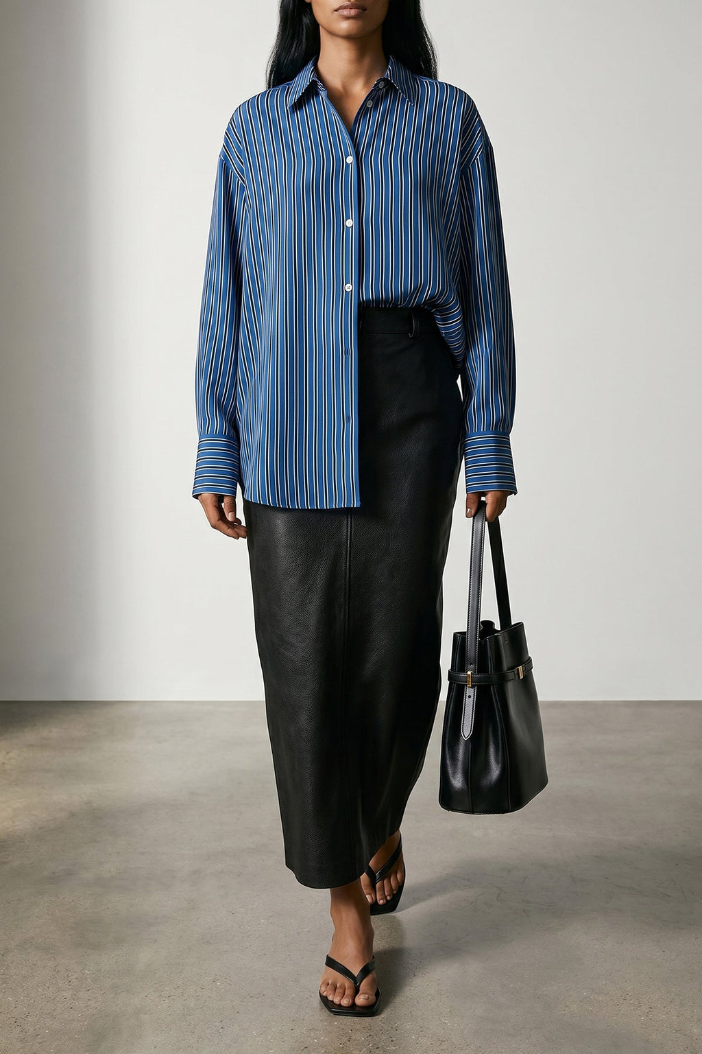 Belted Bucket Shoulder Bag