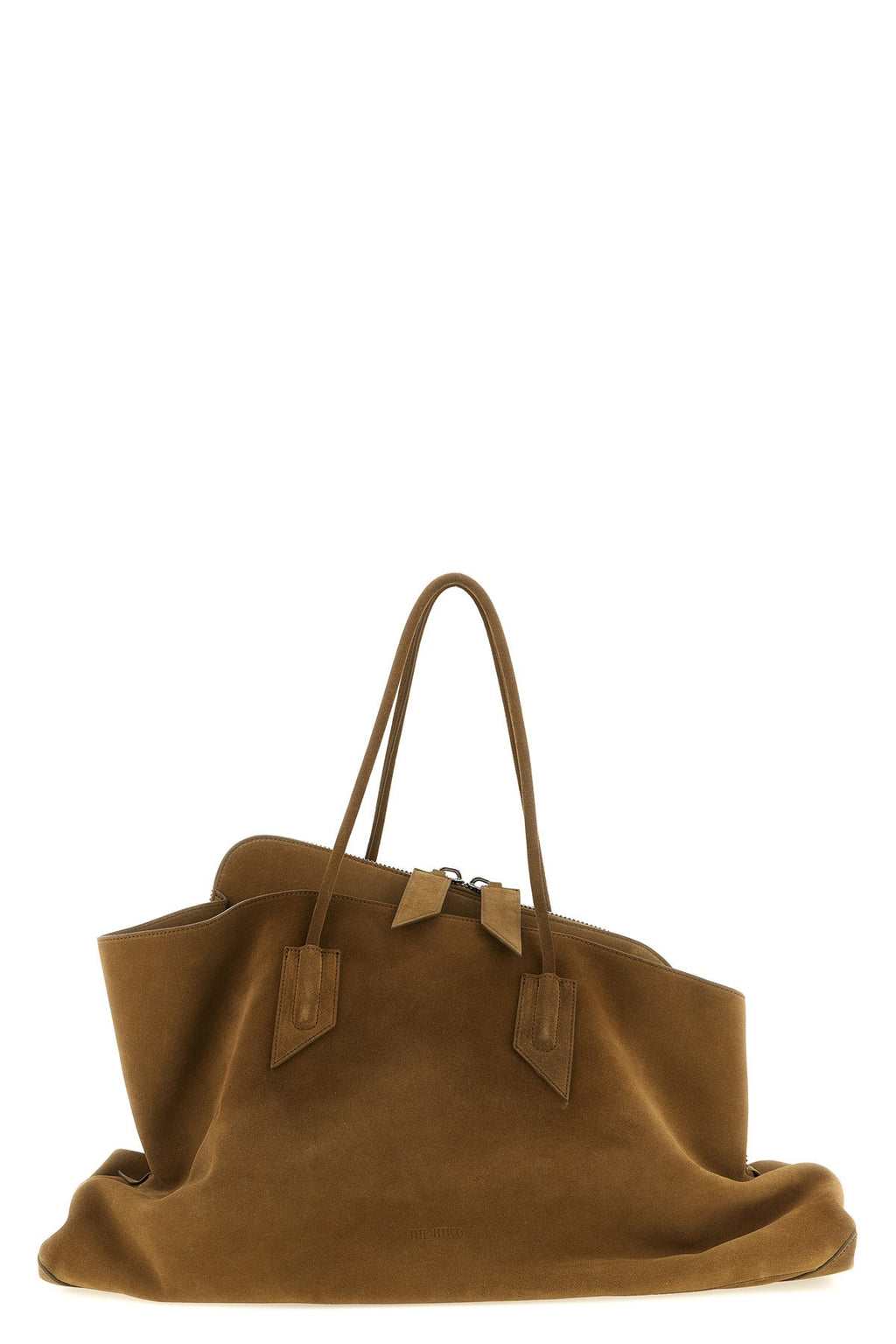 THE ATTICO Suede Shoulder Bag With Embossed Logo