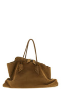 THE ATTICO Suede Shoulder Bag With Embossed Logo