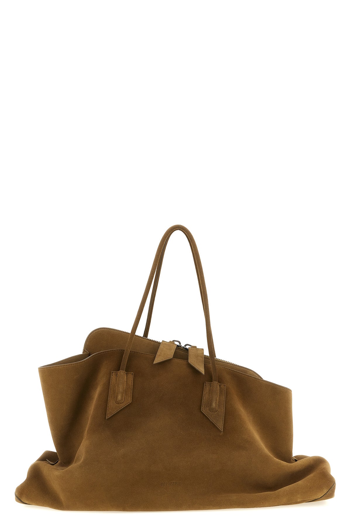 THE ATTICO Suede Shoulder Bag With Embossed Logo