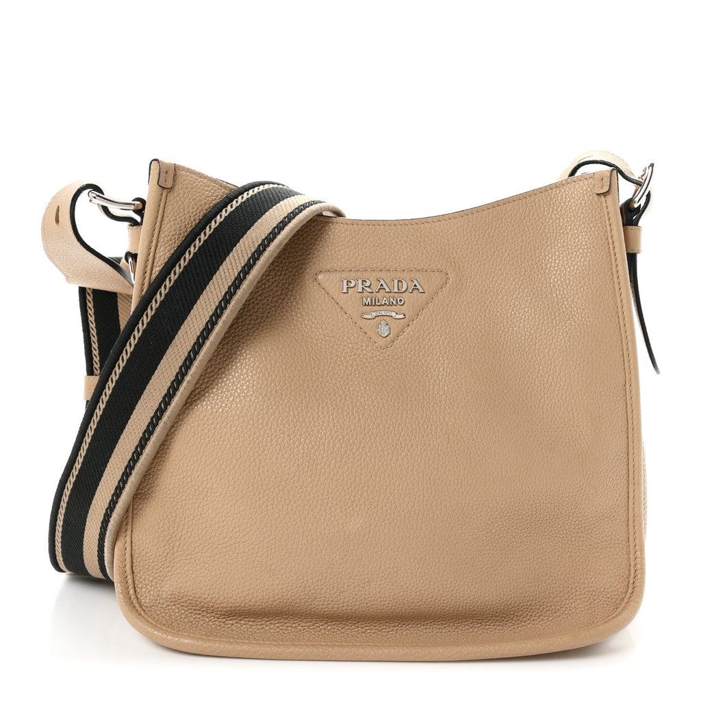 Vitello Daino Soft Hobo Messenger Bag Sabbia