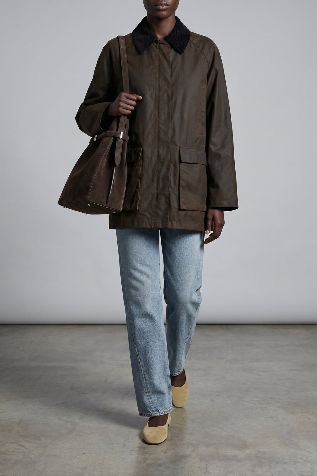 TOTEME Suede Bucket Bag With Belted Detail