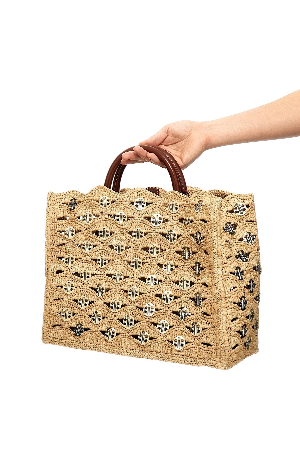 Rabanne 1969 Raffia Handbag Beige