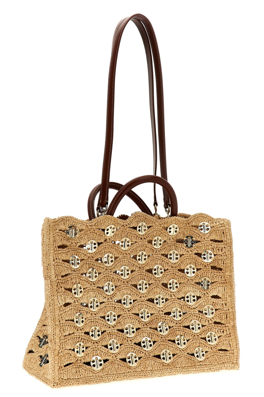 Rabanne 1969 Raffia Handbag Beige