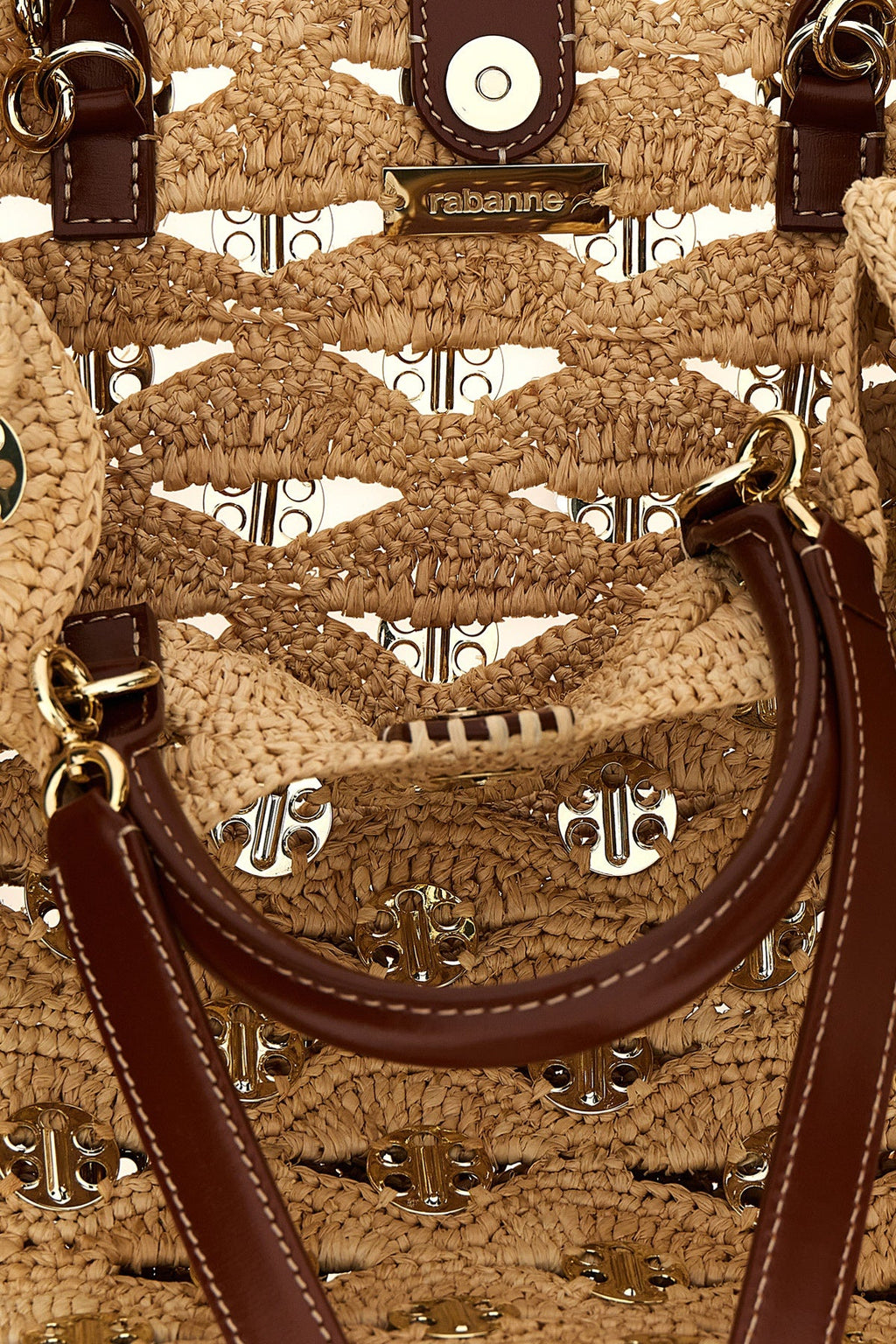Rabanne 1969 Raffia Handbag Beige
