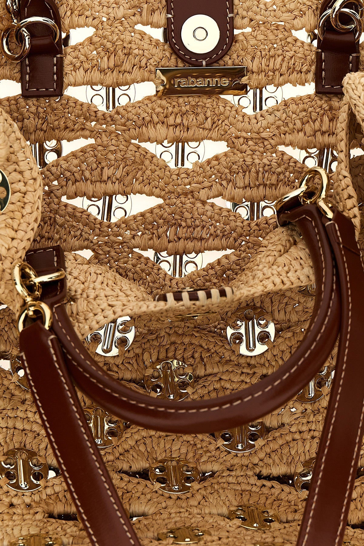 Rabanne 1969 Raffia Handbag Beige