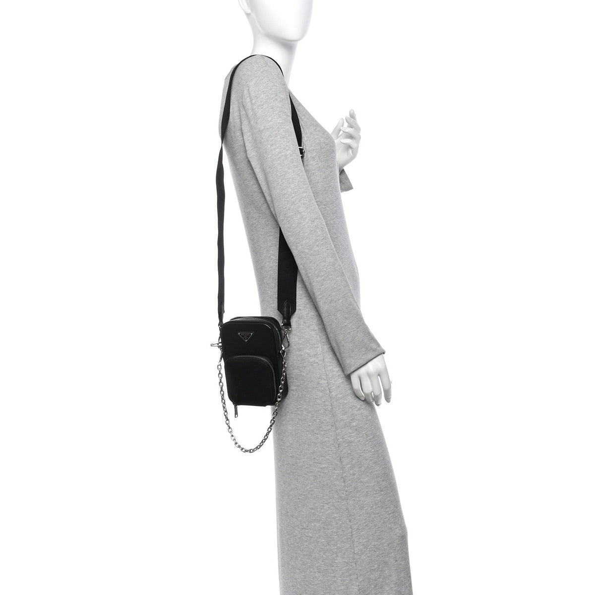 Saffiano Phone Crossbody Pouch  Black