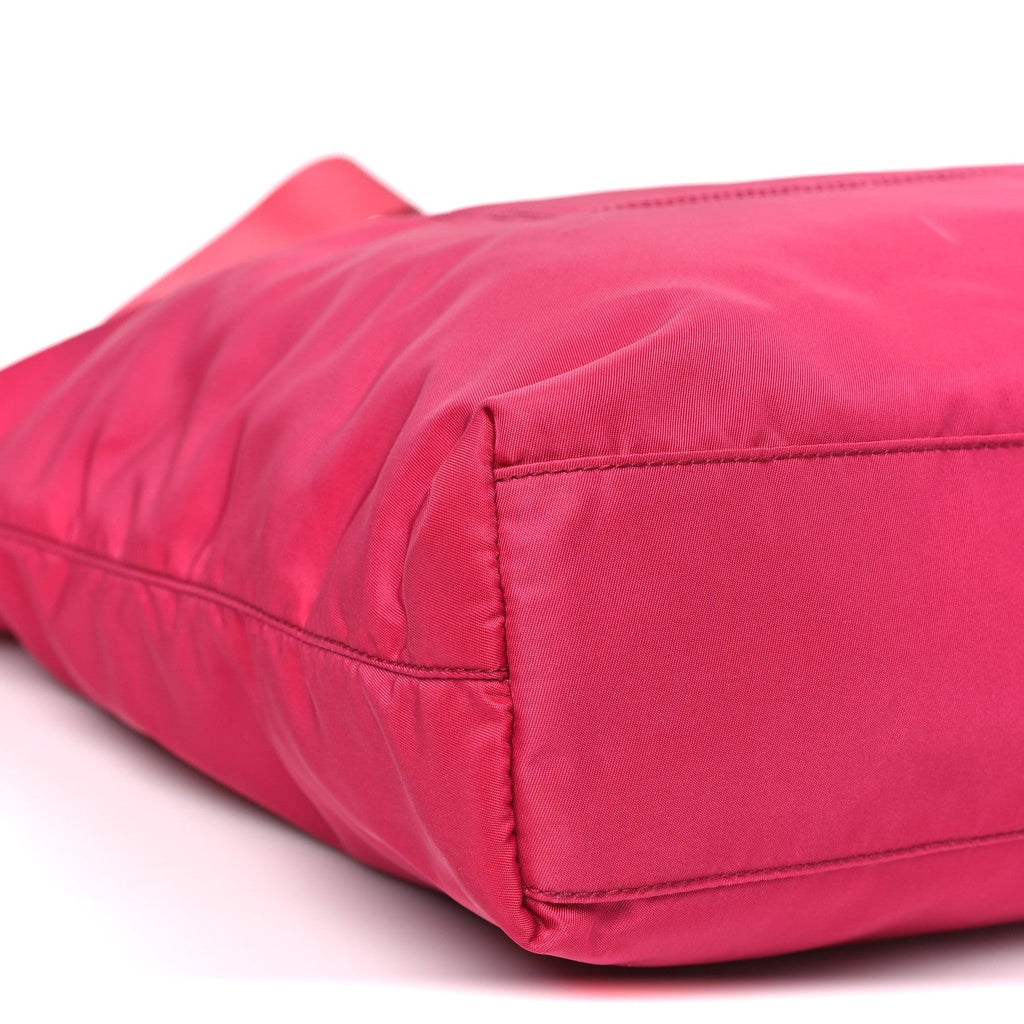 Tessuto Nylon Saffiano Pocket Tote Ibisco