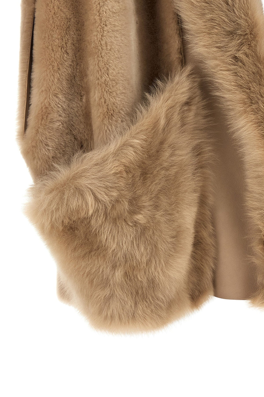 Blancha Shearling Vest with Contrast Details