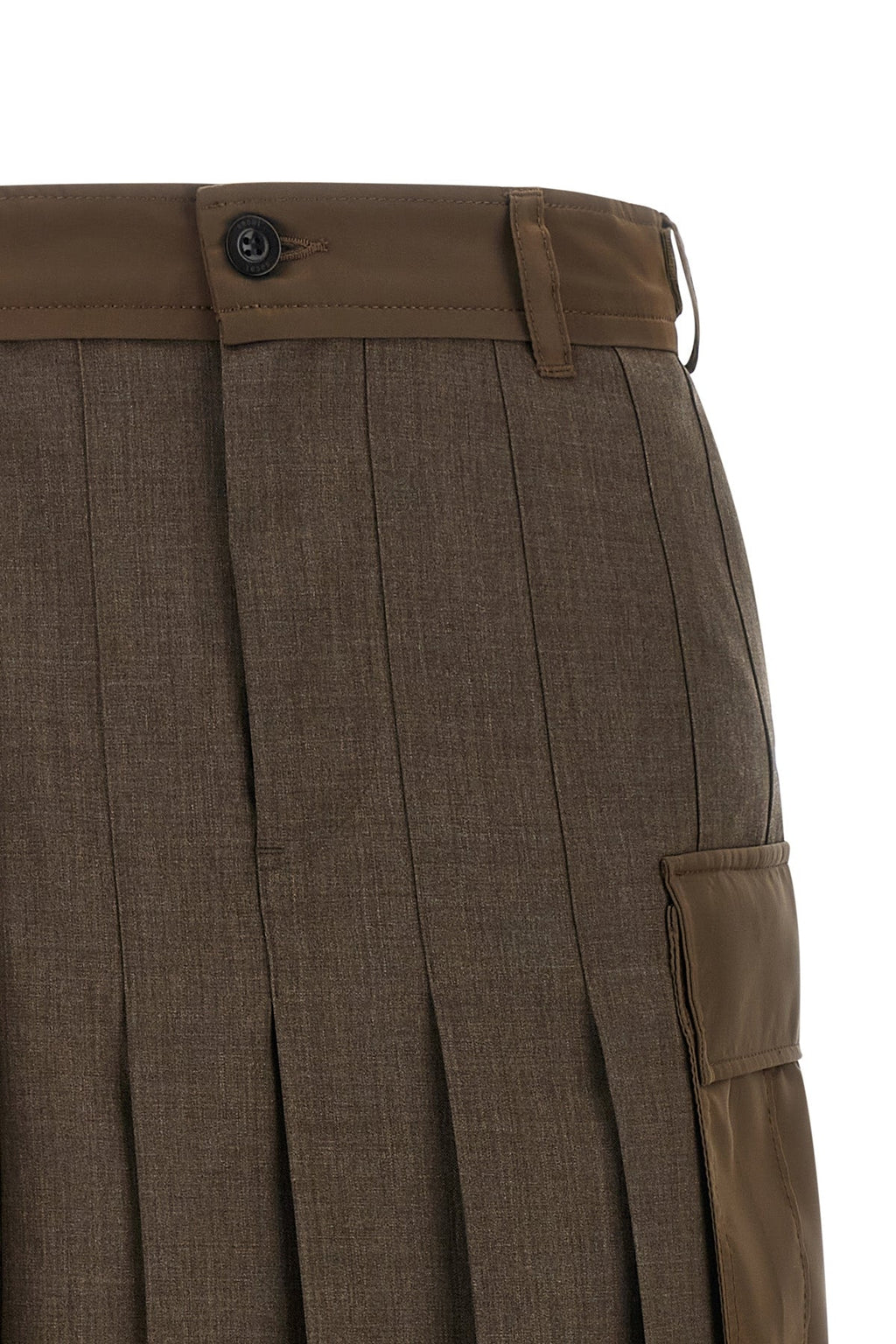SACAI Skirt with asymmetrical pleated panels