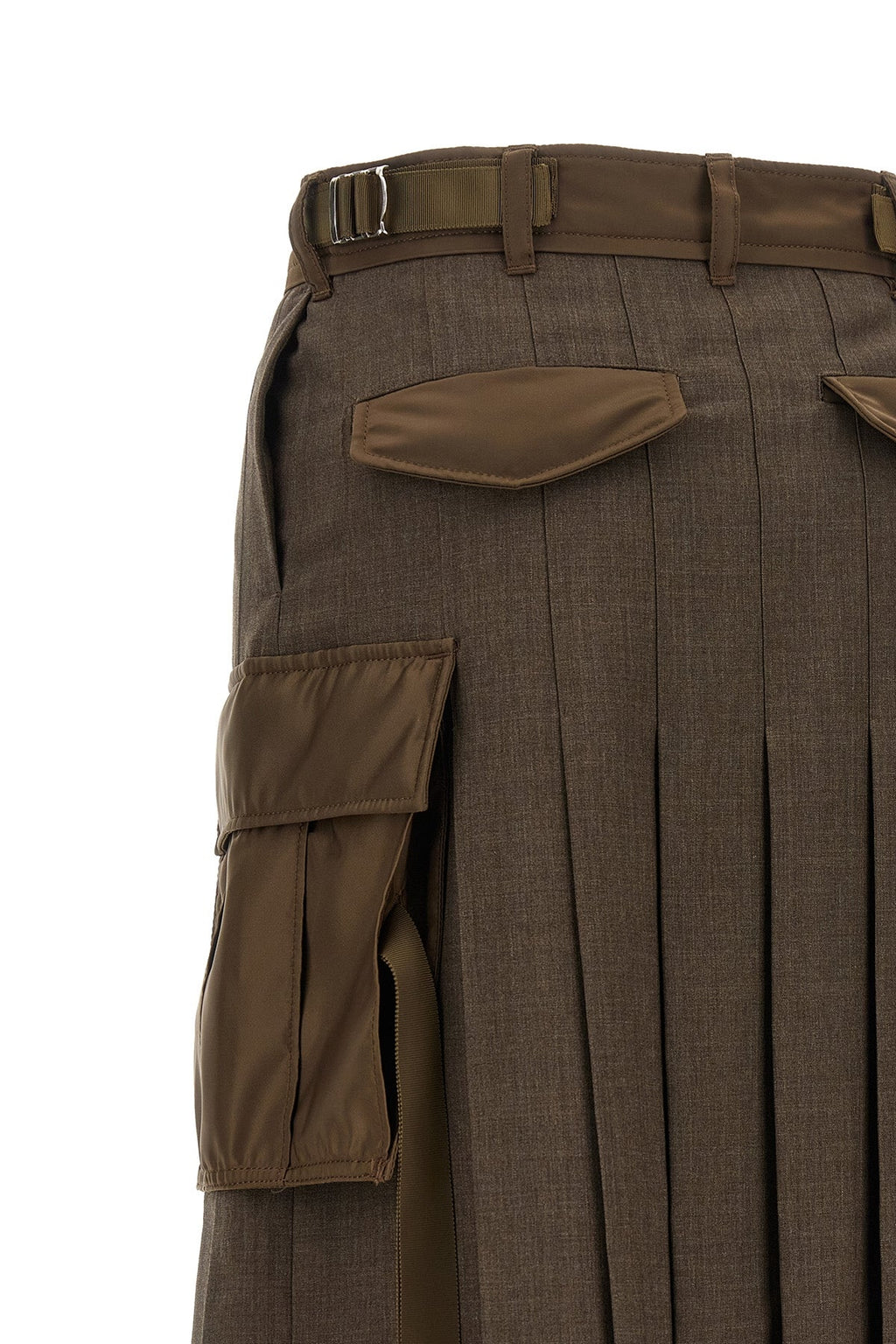SACAI Skirt with asymmetrical pleated panels