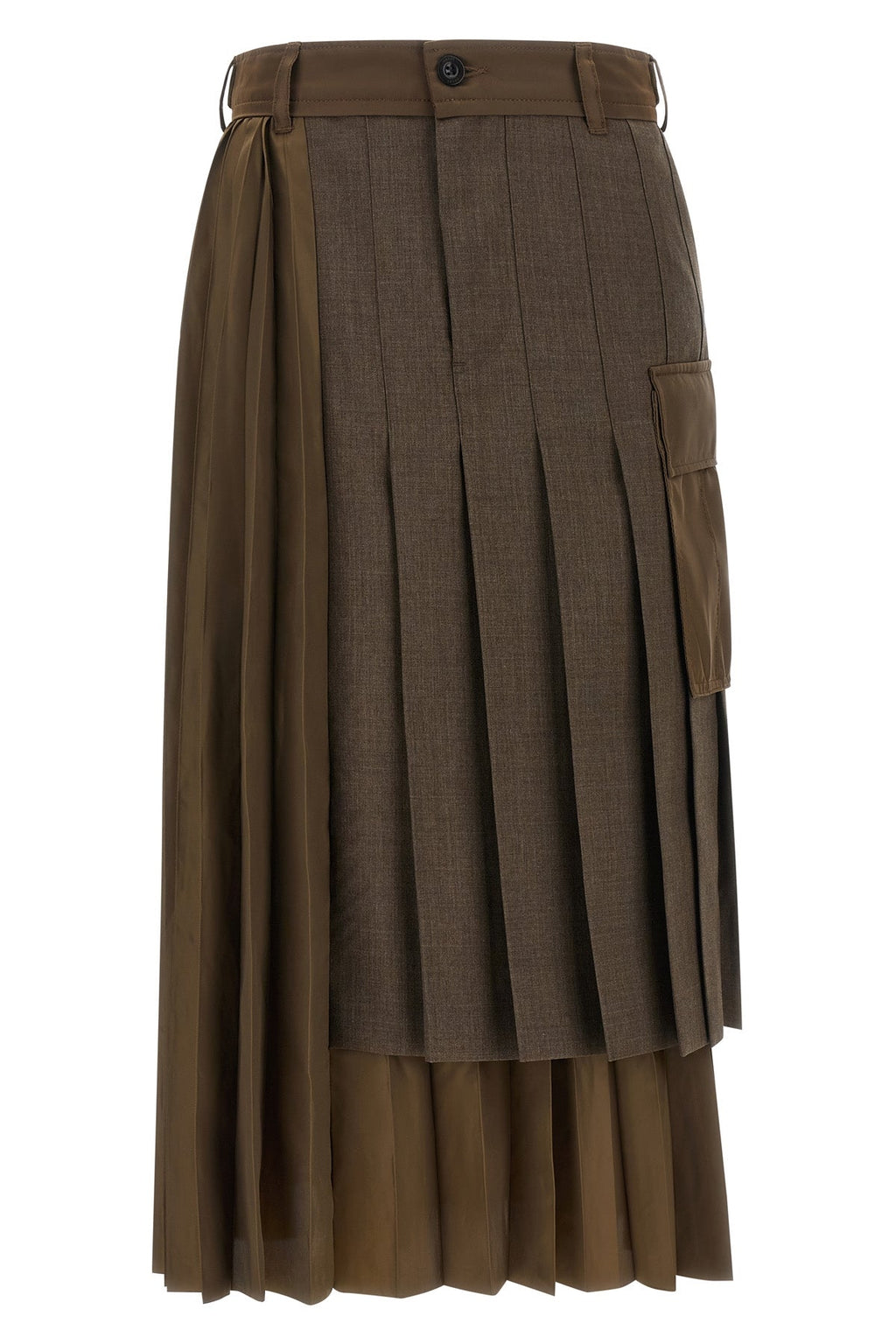 SACAI Skirt with asymmetrical pleated panels