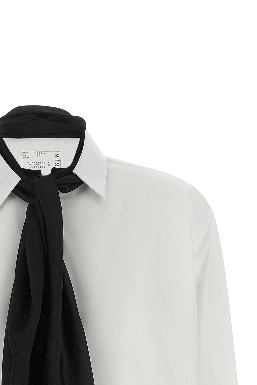 SACAI Poplin Shirt With Integrated Scarf
