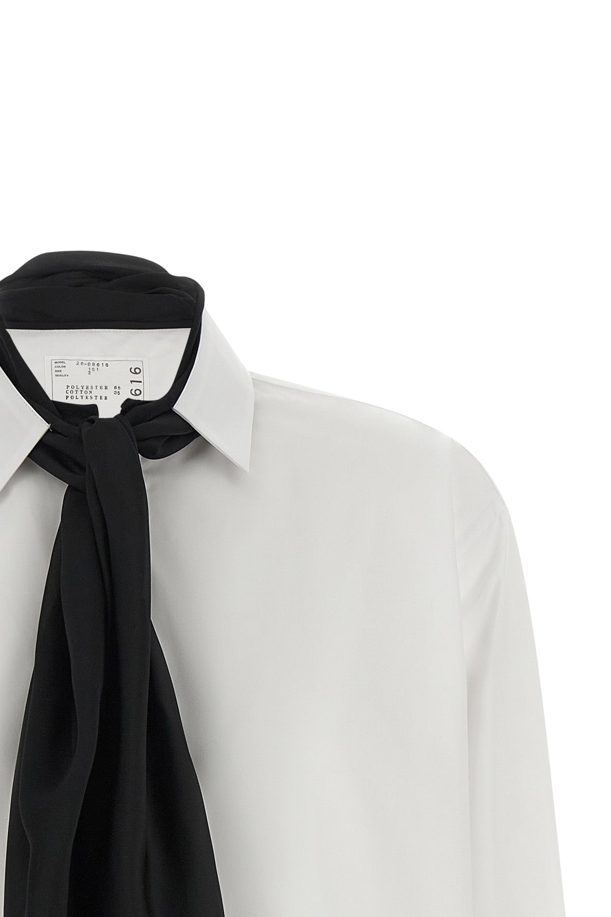SACAI Poplin Shirt With Integrated Scarf