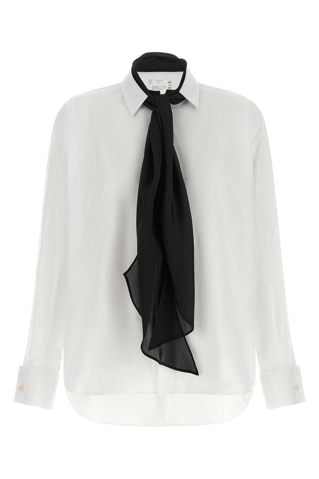 SACAI Poplin Shirt With Integrated Scarf