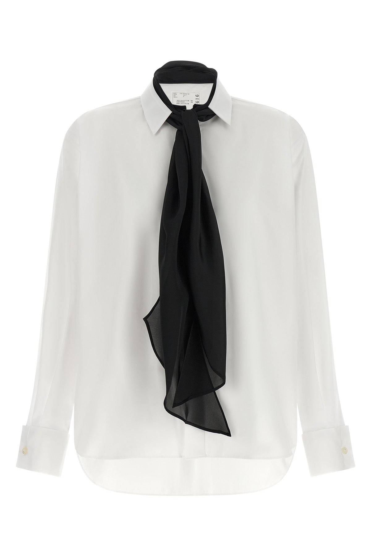 SACAI Poplin Shirt With Integrated Scarf
