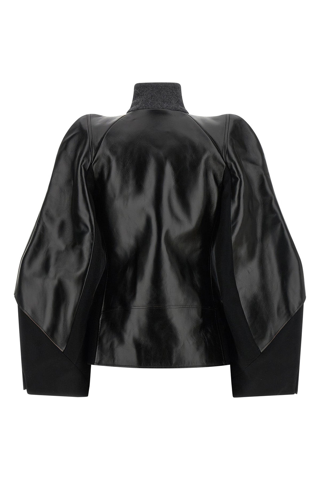 SACAI Wool Melton Jacket With Sculptural Shoulders