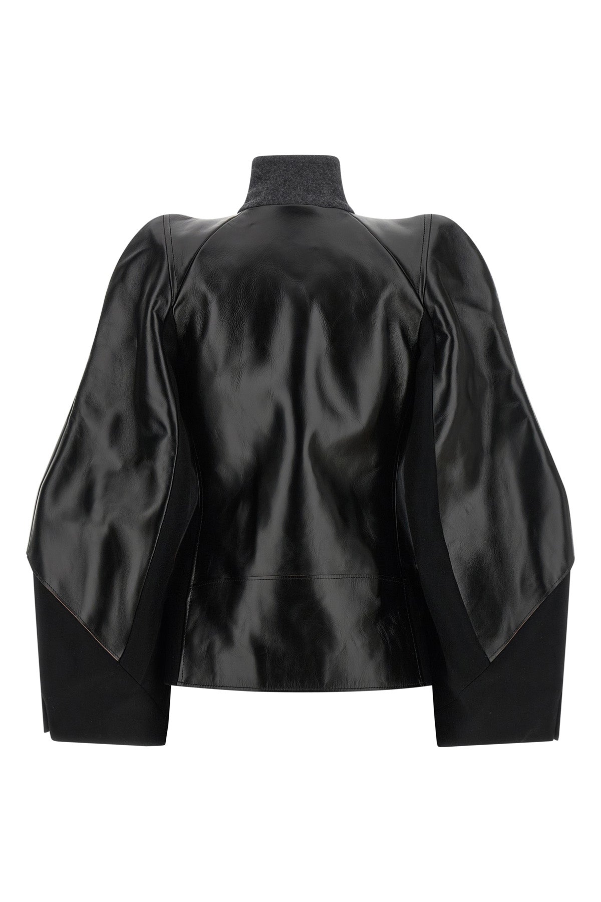 SACAI Wool Melton Jacket With Sculptural Shoulders