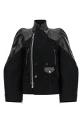 SACAI Wool Melton Jacket With Sculptural Shoulders