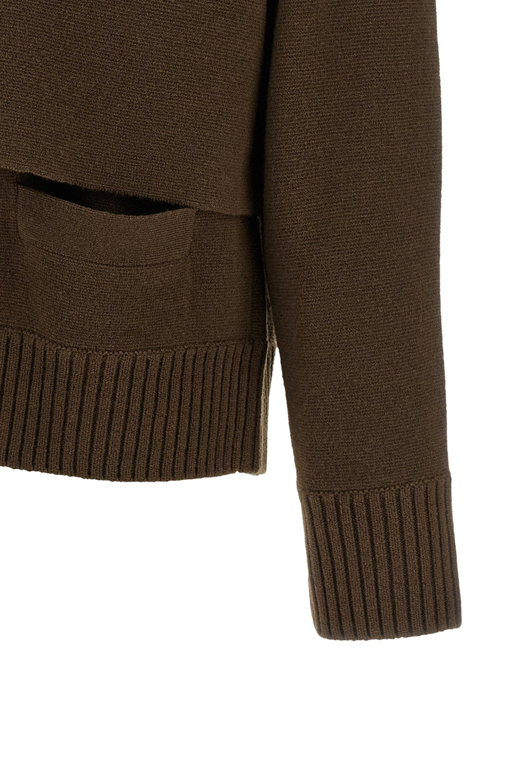 Sacai Wool Knit Cardigan with Layered Construction