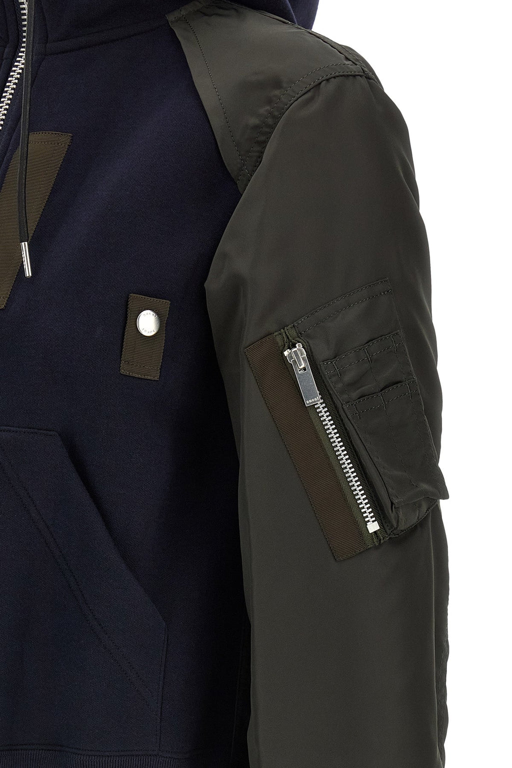 SACAI Hybrid Hoodie Bomber Details