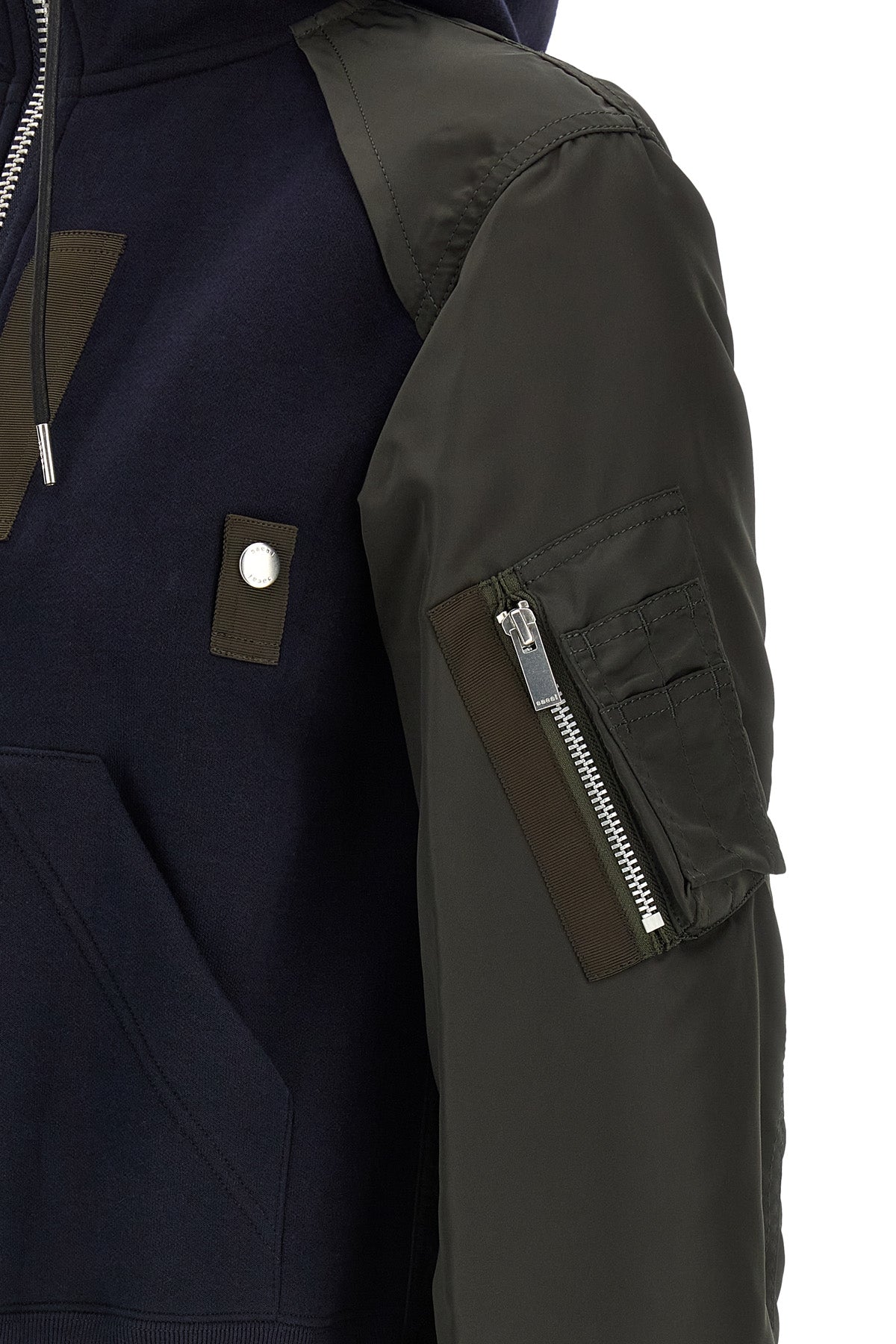 SACAI Hybrid Hoodie Bomber Details
