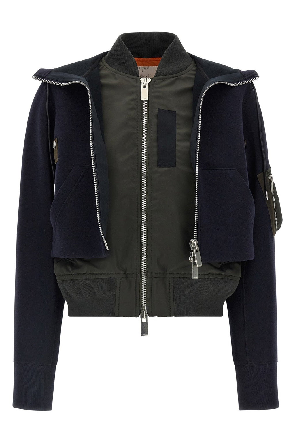 SACAI Hybrid Hoodie Silver-Tone Hardware
