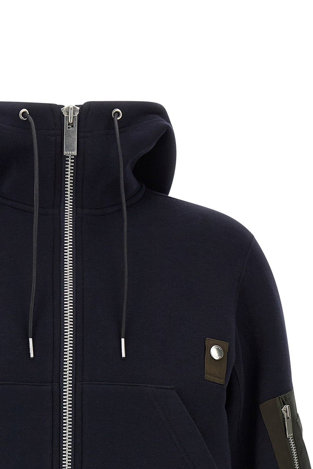 SACAI Hybrid Hoodie Silver-Tone Hardware