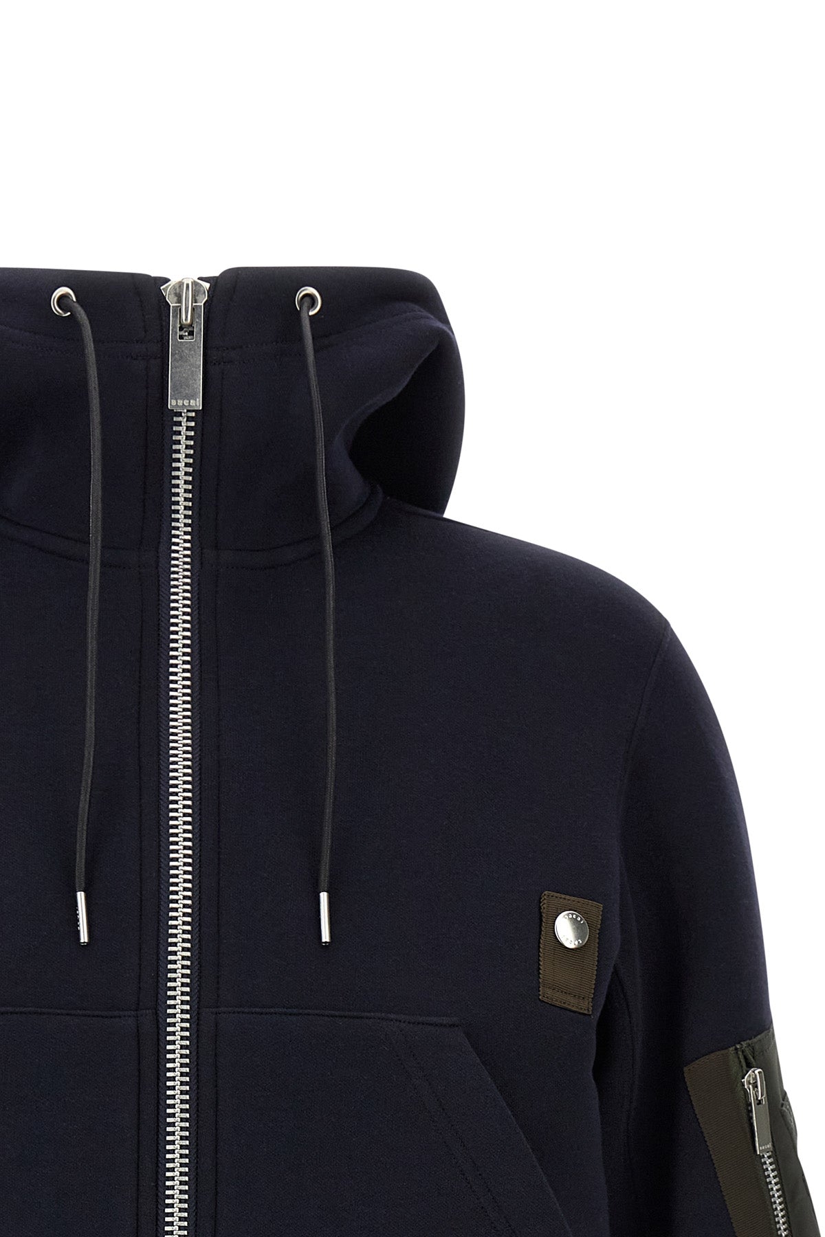 SACAI Hybrid Hoodie Silver-Tone Hardware