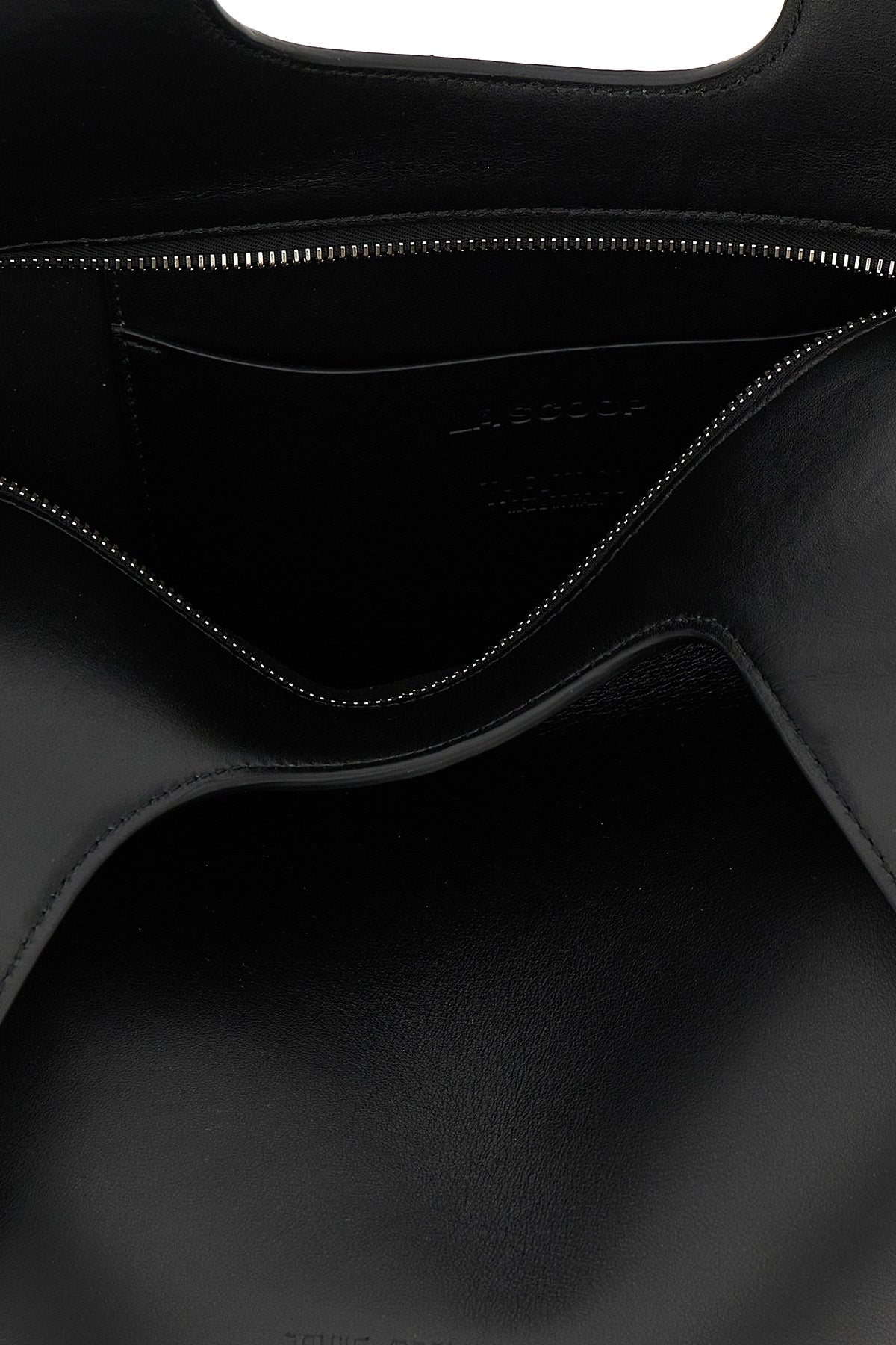 THE ATTICO Leather Shoulder Bag With Sculptural Silhouette