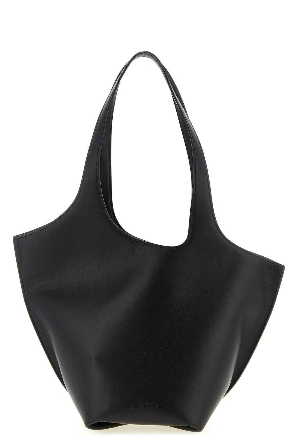 THE ATTICO Leather Shoulder Bag With Sculptural Silhouette