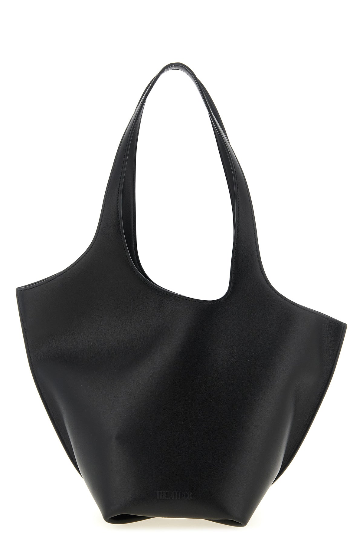 THE ATTICO Leather Shoulder Bag With Sculptural Silhouette