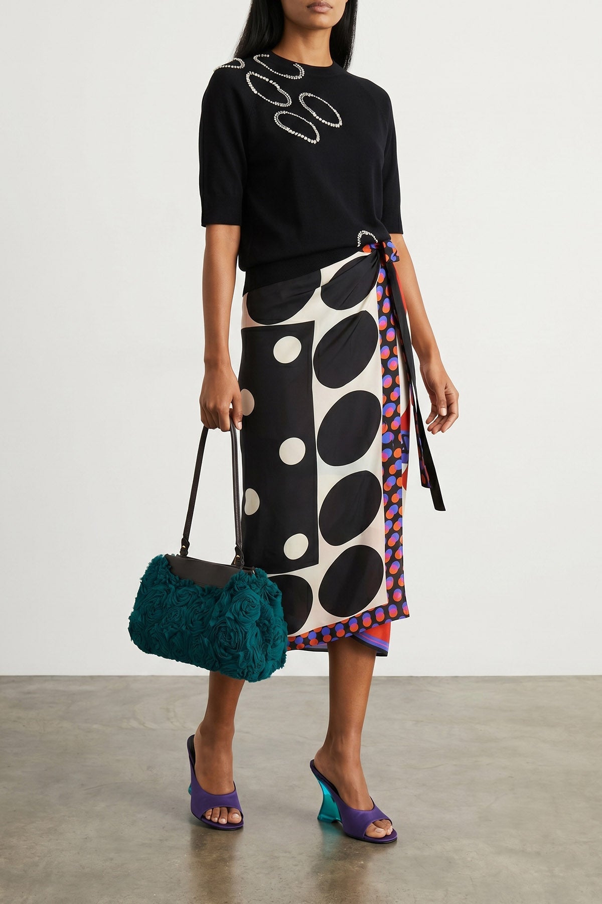 Dries Van Noten Clutch With 3D Floral Appliqués